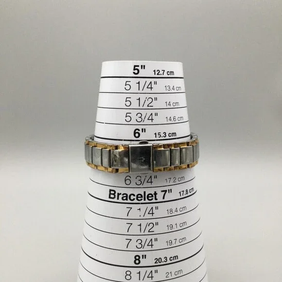 Bulova Womens Watch 33mm Two Tone 98P134 MOP Dial Diamonds New Battery 6.5" - Picture 13 of 14